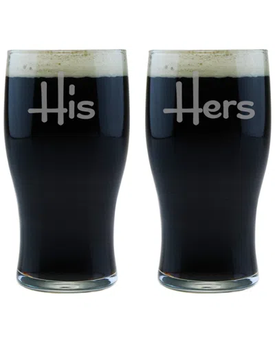 Susquehanna Glass Set Of 2 His & Hers Classic Pub Glasses