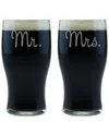 Susquehanna Glass Set Of 2 Hubby & Wifey Classic Pub Glasses