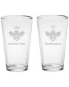 Susquehanna Glass Set Of 2 The Hive Pint Glass