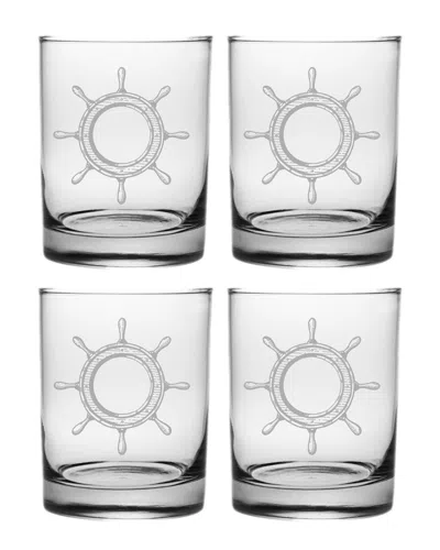 Susquehanna Glass Set Of 4 Captains Helm Rocks Glasses
