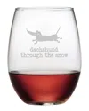 Susquehanna Glass Set Of 4 Dachshund Through Stemless Wine Tumblers