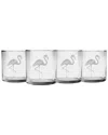 Susquehanna Glass Set Of 4 Flamingo Slim Rocks Glasses