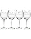 Susquehanna Glass Set Of 4 Flocking Ridiculous Assortment Wine Glass