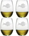 Susquehanna Glass Set Of 4 Ishmael Stemless Wine Glasses