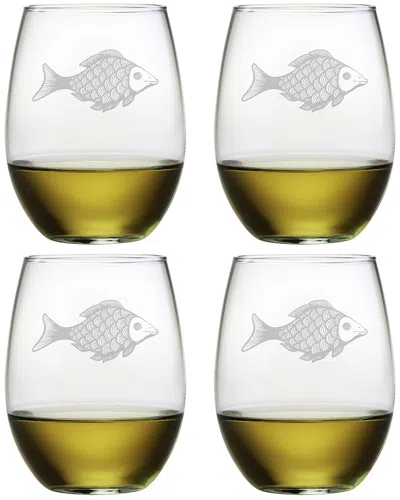 Susquehanna Glass Set Of 4 Ishmael Stemless Wine Glasses