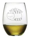 Susquehanna Glass Set Of 4 Just Loafin' Around Stemless Wine Tumblers