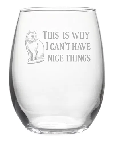 Susquehanna Glass Set Of 4 Nice Things Cat Stemless Wine Tumblers