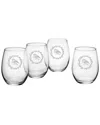 Susquehanna Glass Set Of 4 Perch Stemless Wine