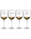 Susquehanna Glass Set Of 4 Sea Turtles Wine Glasses