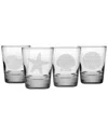 Susquehanna Glass Set Of 4 Seashore 13.25oz Double Old Fashioned Glasses