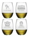 Susquehanna Glass Set Of 4 The Beagles Assortment Stemless Wine Tumblers