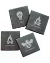 Susquehanna Glass Set Of 4 Tipsy Square Slate Coasters