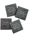 Susquehanna Glass Set Of 4 Trust Me Assortment Slate Coasters
