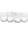 Susquehanna Glass Set Of 4 Witch Please Glasses