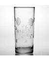Susquehanna Glass Set Of Four 15oz Janet Handcut Hiball Glasses