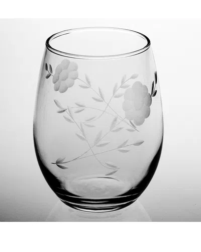 SUSQUEHANNA SUSQUEHANNA GLASS SET OF FOUR 15OZ JANET HANDCUT STEMLESS GLASSES