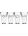 Susquehanna Glass Set Of Four 16oz Comic Chaos Pint Glasses