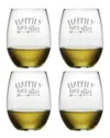 Susquehanna Glass Set Of Four 21oz Happily Ever After Stemless Glasses
