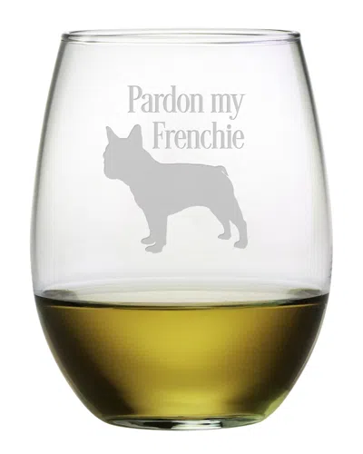 Susquehanna Glass Set Of Four 21oz Pardon My Frenchie Stemless Wine Glasses