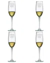 Susquehanna Glass Set Of Four 8oz Champagne Is Always The Answer Glass