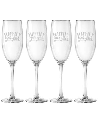 Susquehanna Glass Set Of Four 8oz Happily Ever After Flutes