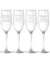 Susquehanna Glass Set Of Four 8oz Pop The Bubbly Flutes