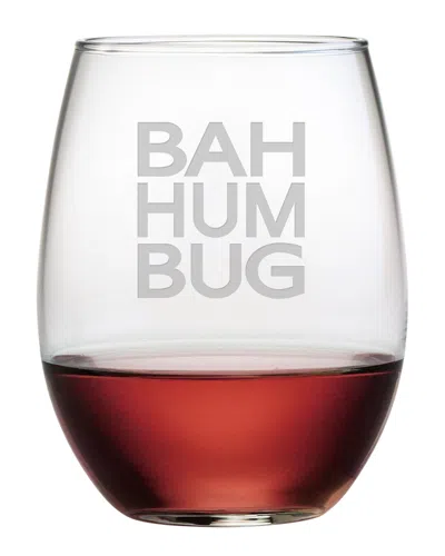 Susquehanna Glass Set Of Four Bah Hum Bug 21oz Stemless Glasses