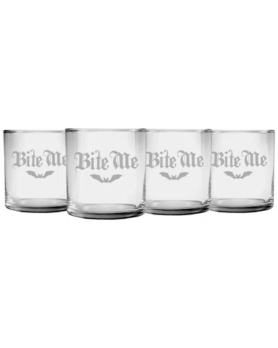 Susquehanna Glass Set Of Four Bite Me Slim Rocks Glasses