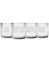Susquehanna Glass Set Of Four Gin Joint Slim Rocks Glasses