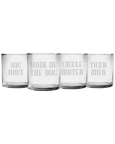 Susquehanna Glass Set Of Four Gin Joint Slim Rocks Glasses