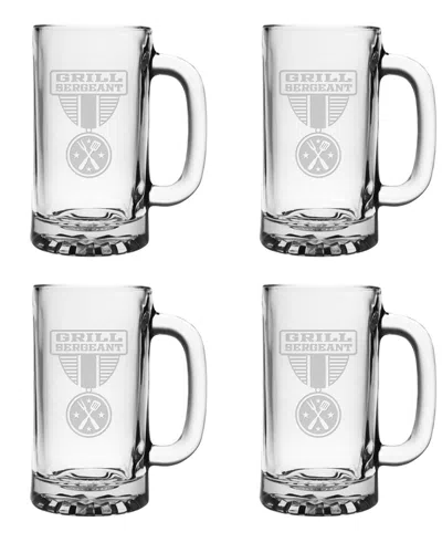 SUSQUEHANNA SUSQUEHANNA GLASS SET OF FOUR GRILL SERGEANT 16OZ PUB MUGS