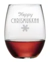 Susquehanna Glass Set Of Four Happy Chrismukkah Stemless Glasses 21oz