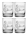 Susquehanna Glass Set Of Four Manly Man Rocks Glasses