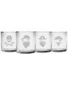 Susquehanna Glass Set Of Four Pirate Faces Slim Rocks Glasses