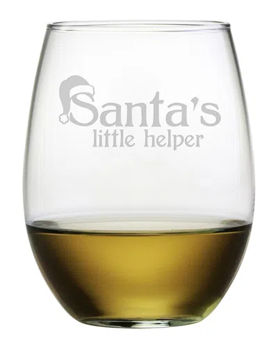 Susquehanna Glass Set Of Four Santas Little Helper 21oz Stemless Glasses