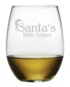 Susquehanna Glass Set Of Four Santas Little Helper 21oz Stemless Glasses