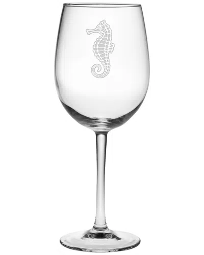 Susquehanna Glass Set Of Four Sea Horse Wine Glasses
