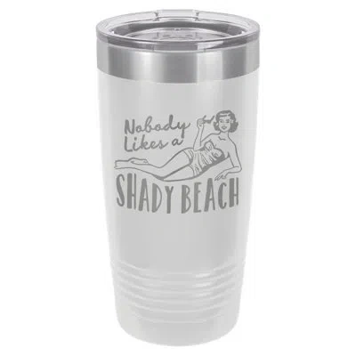 Susquehanna Glass Shady Beach White Insulated Tumbler & Lid