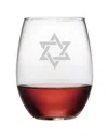 Susquehanna Glass Star Of David Set Of Four Stemless Glasses