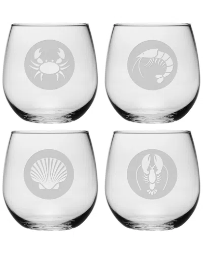 Susquehanna Glass Clambake Set Of Four 16.75oz Stemless Glasses