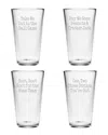 Susquehanna Glass The Old Ball Game Set Of Four 16oz Pint Glasses