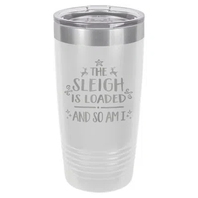 Susquehanna Glass The Sleigh Is Loaded White Insulated Tumbler & Lid