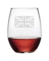 Susquehanna Glass Union Jack Set Of Four 21oz Stemless Glasses