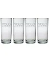 Susquehanna Glass Yolo Set Of 4 15oz Highballs