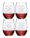Susquehanna Great Moms Set Of Four 21oz Stemless Glasses