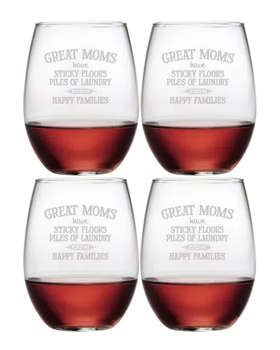Susquehanna Great Moms Set Of Four 21oz Stemless Glasses