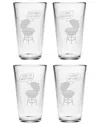 Susquehanna Grill Talk Set Of Four 16oz Pint Glasses
