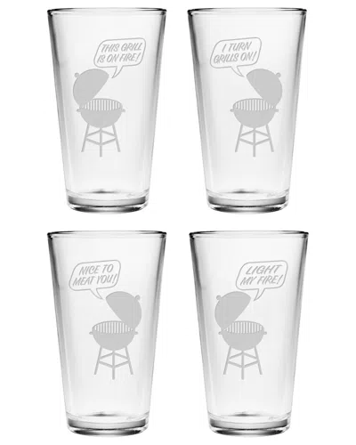 Susquehanna Grill Talk Set Of Four 16oz Pint Glasses