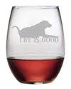 Susquehanna Life Is Good Set Of Four 21oz Stemless Glasses