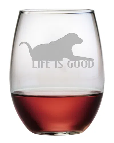 Susquehanna Life Is Good Set Of Four 21oz Stemless Glasses